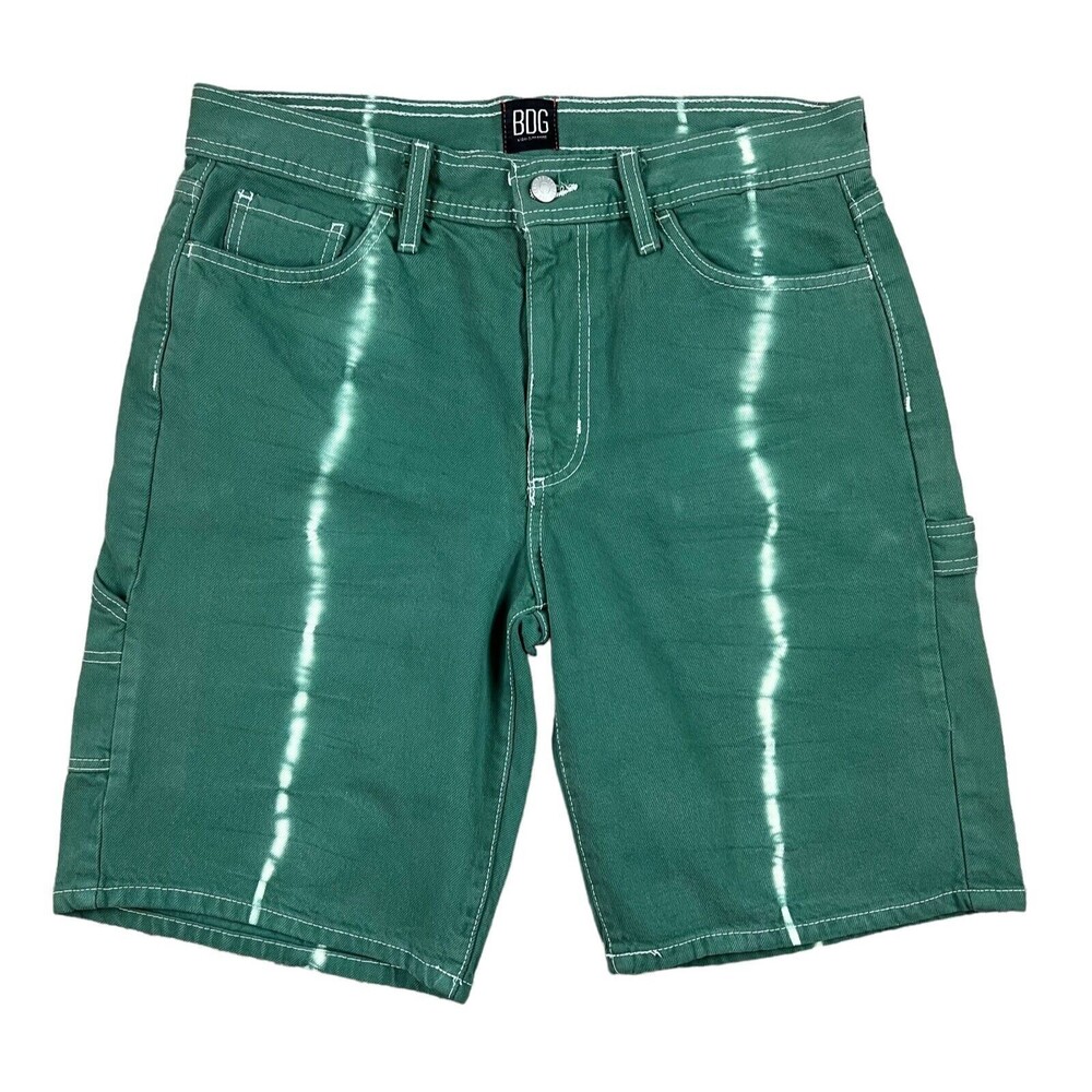 Urban Outfitters BDG Green Loose Fit Denim Carpenter Shorts Size 27 NWOT